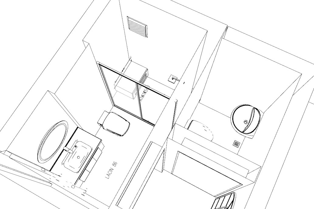 Başaran Mahallesi Banyo Çizim — 3D tasarım